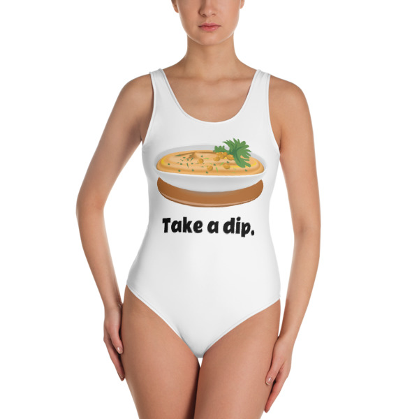 Hummus Emoji One-Piece Swimsuit